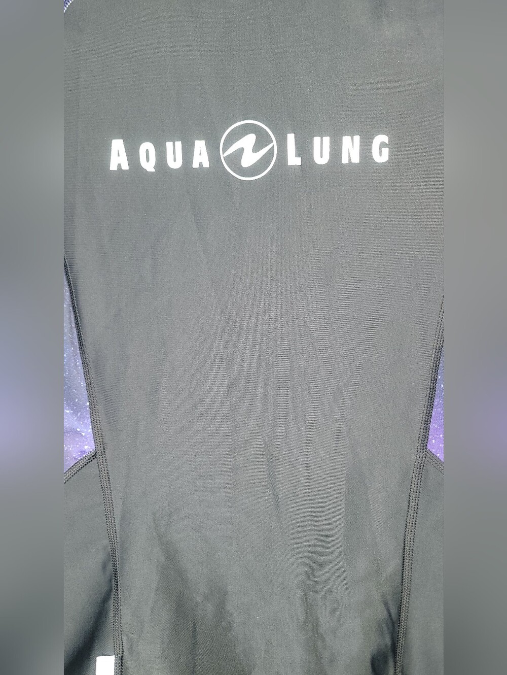 Aqua Lung Long Sleeve Rash Guard - Black & Purple Galaxy UPF 50 SPF - Picture 3 of 14